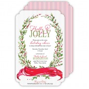 Christmas Invitations, Handpainted Holly Crest, Roseanne Beck